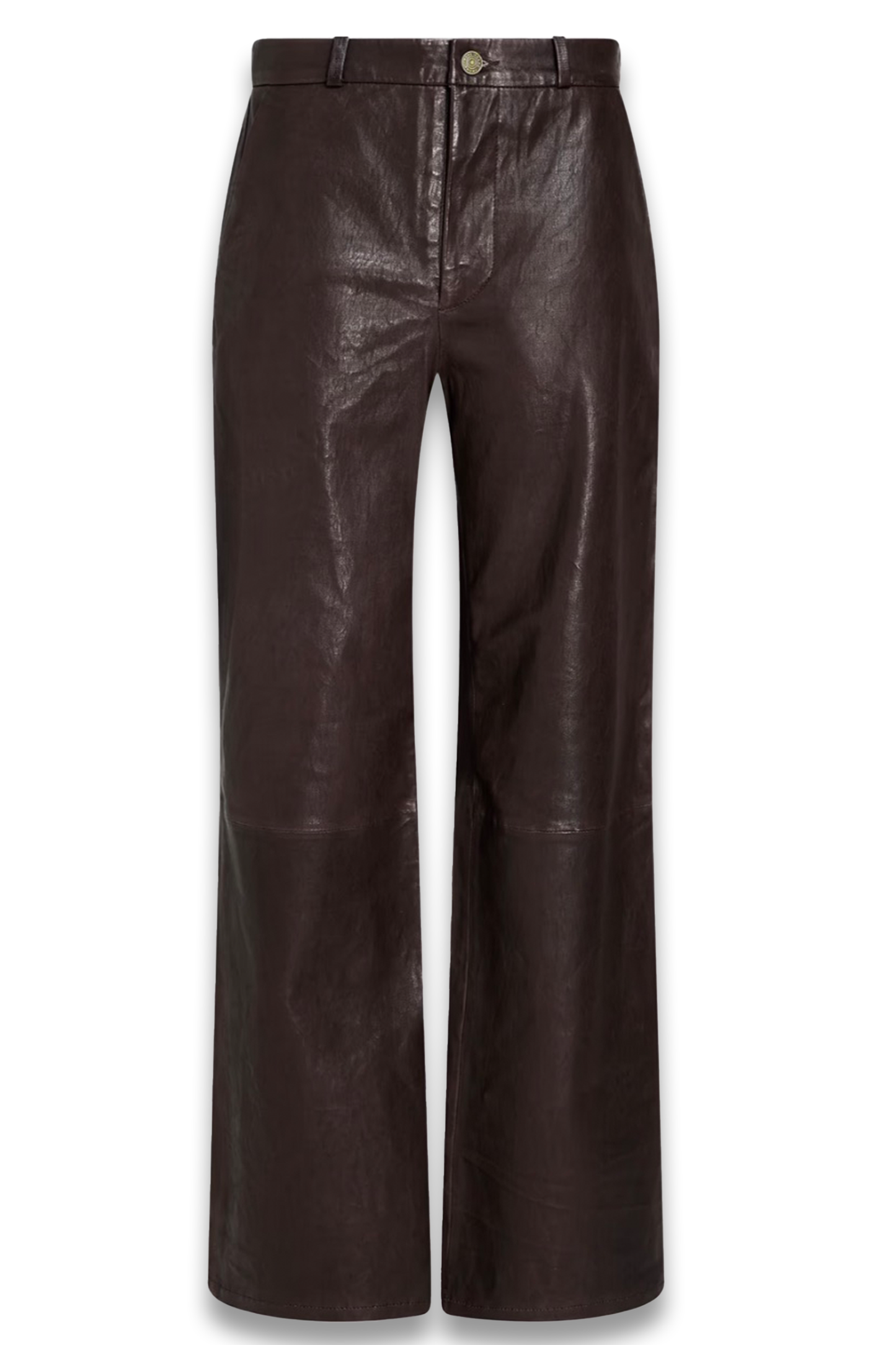 Leather straight-leg Pants
