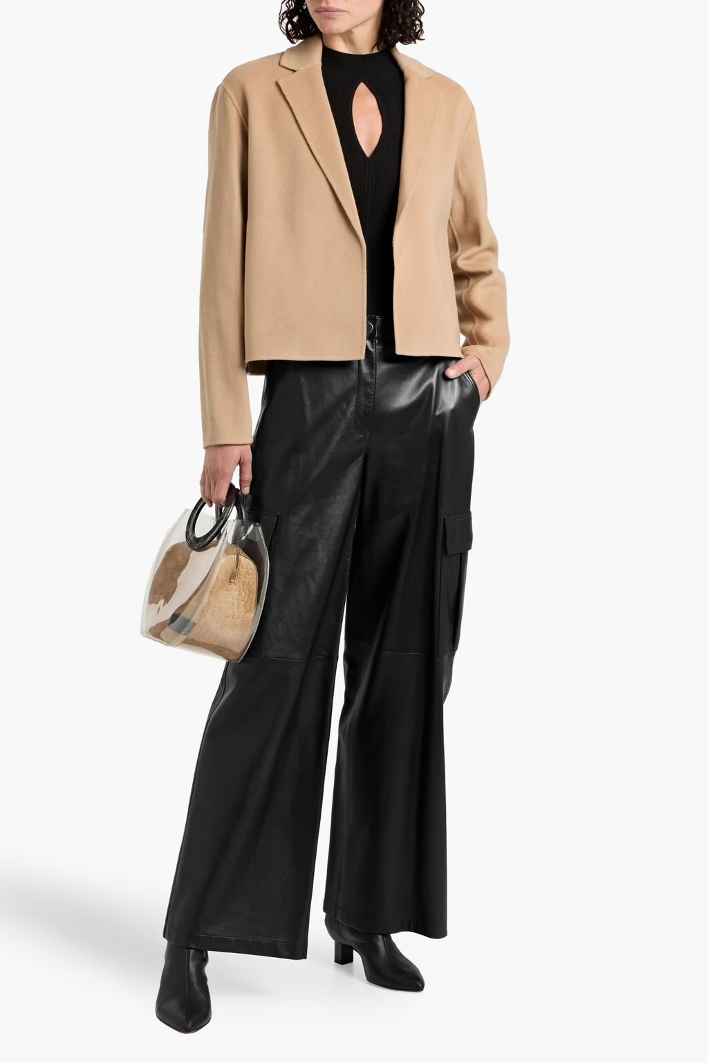 Leather Wide-leg Pants