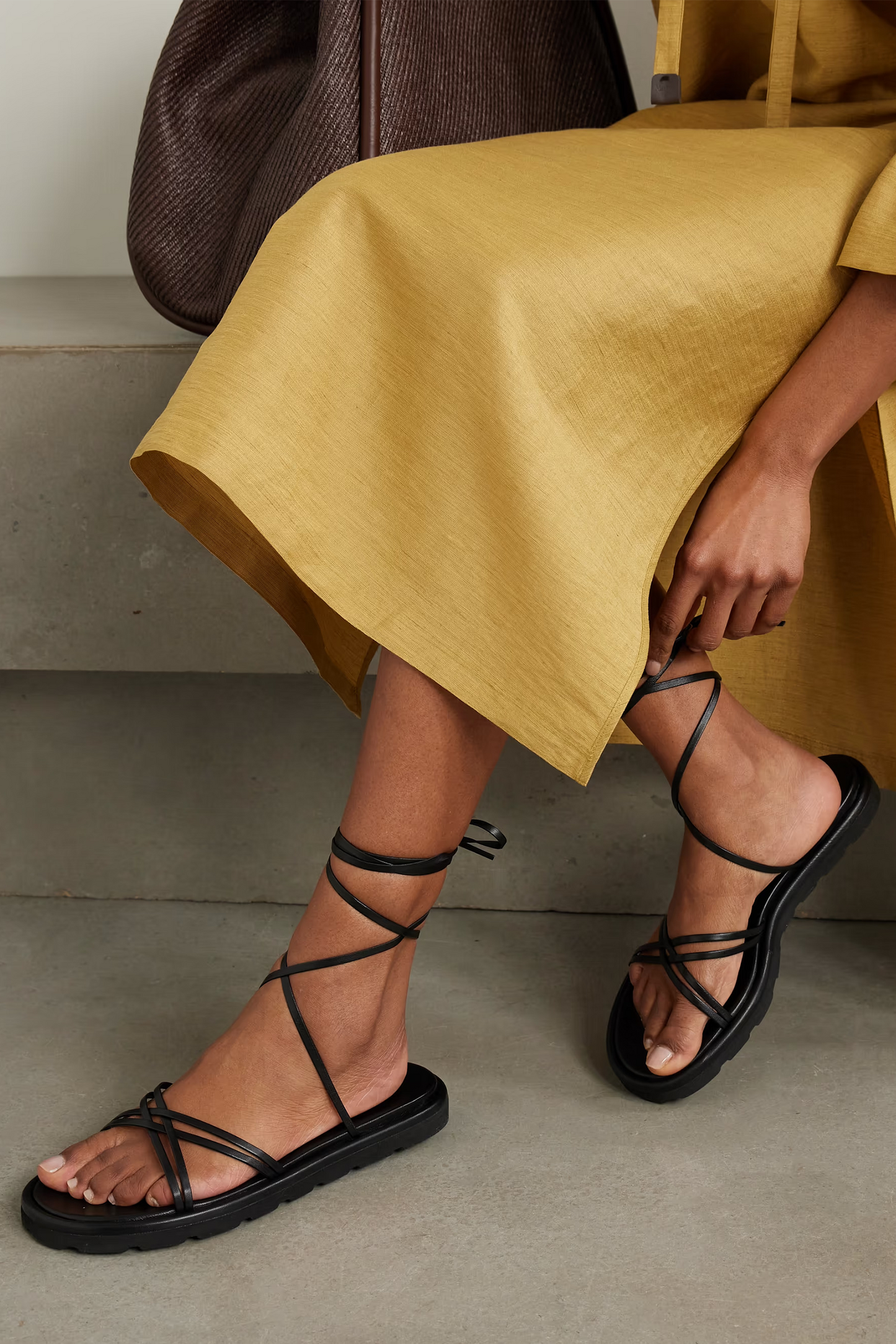 Jane Knotted Leather Sandals