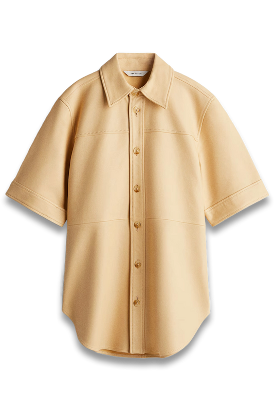 Loose-Fit Leather Shirt