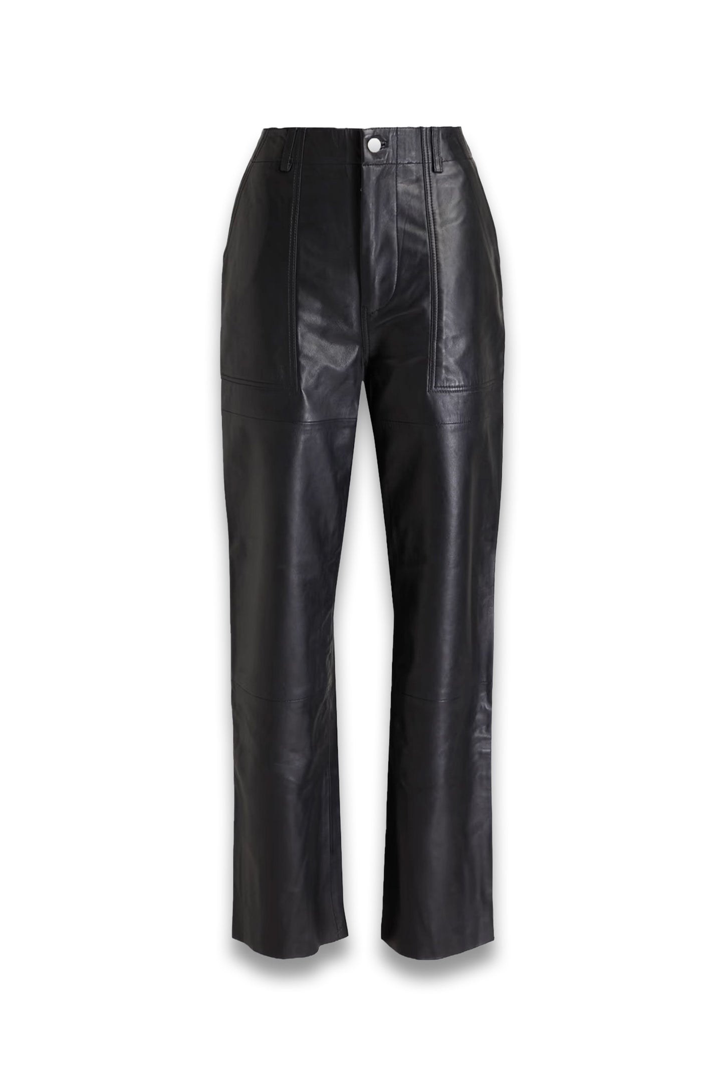 Presley Leather Straight-Leg Pants