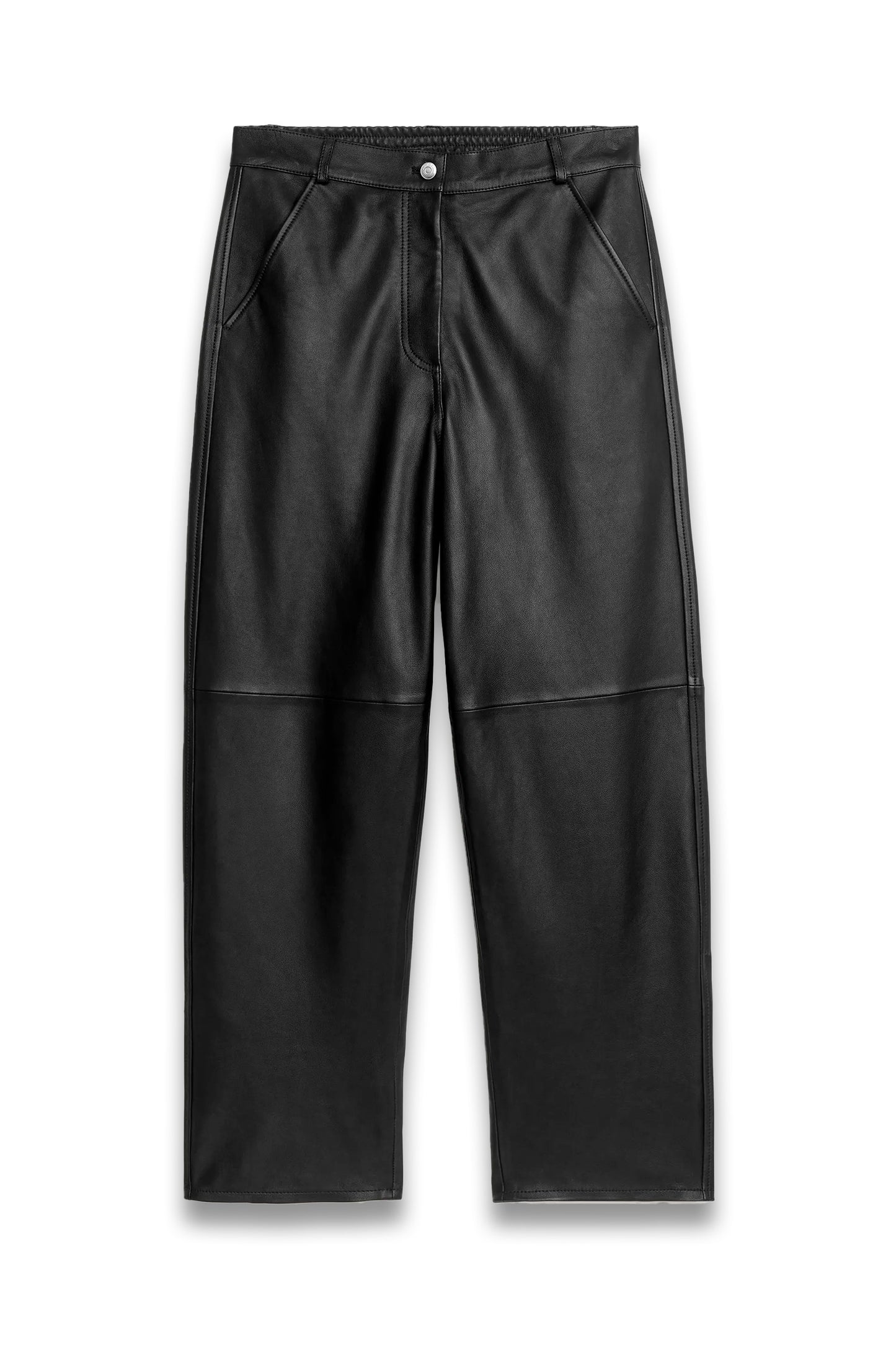 Relaxed Leather Trousers Black