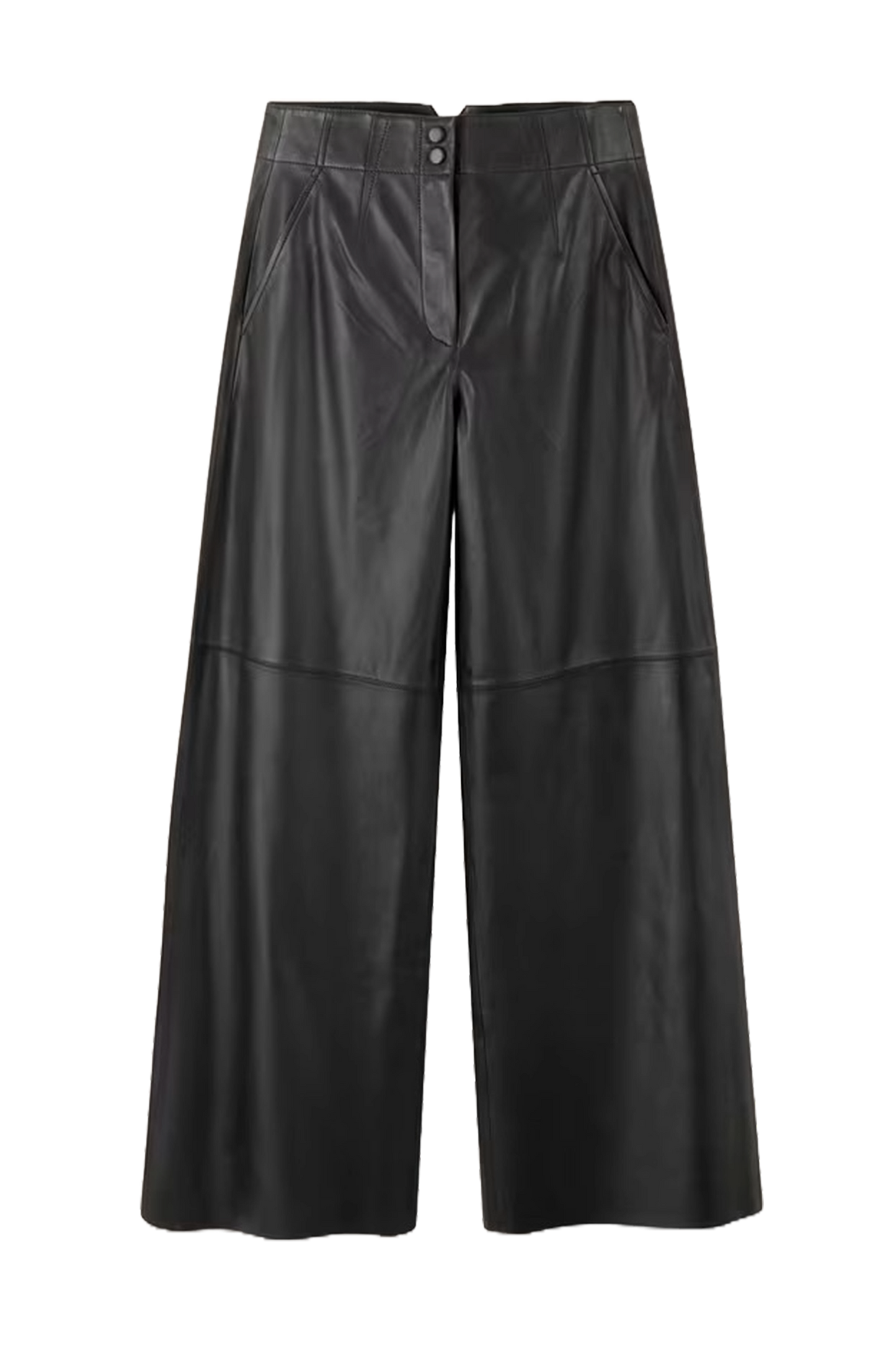 Ultra-Soft Leather Wide-Leg Trouser