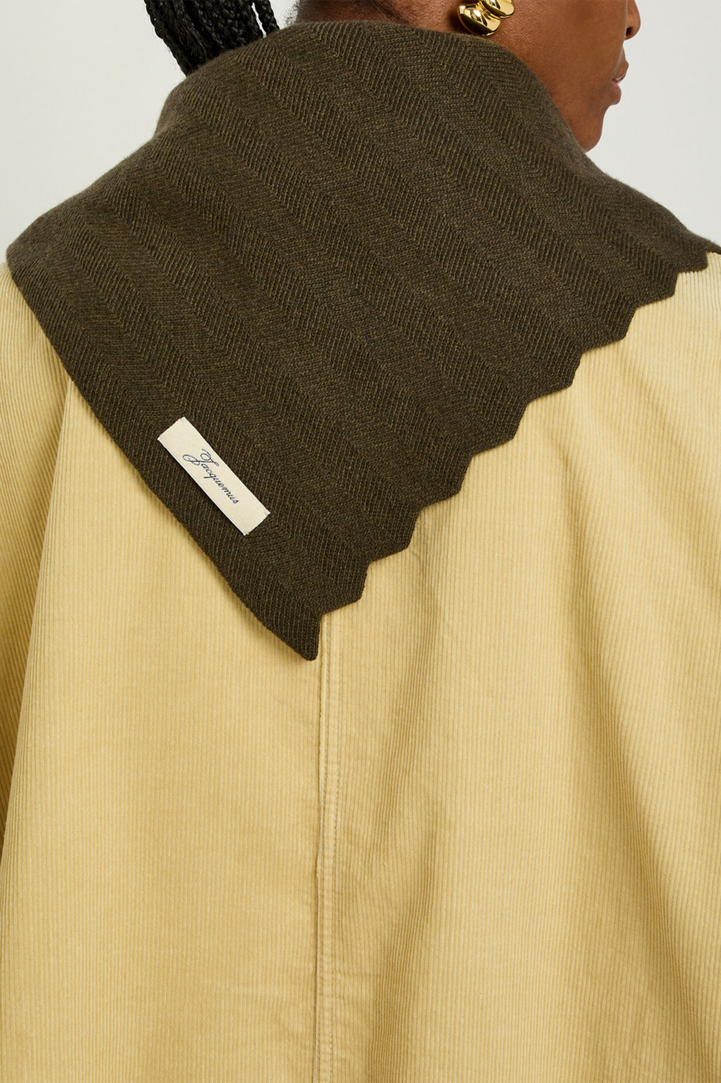 Le Chale Chevron Herringbone Wool and Cashmere-blend Scarf