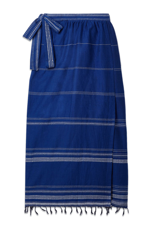 Inku Tasseled Cotton Wrap Skirt