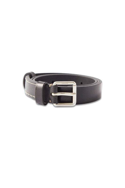 Topstitched Leather Belt