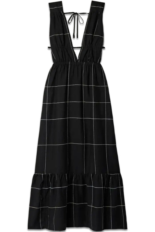 + NET SUSTAIN Lelisa Checked Cotton-Blend Maxi Dress