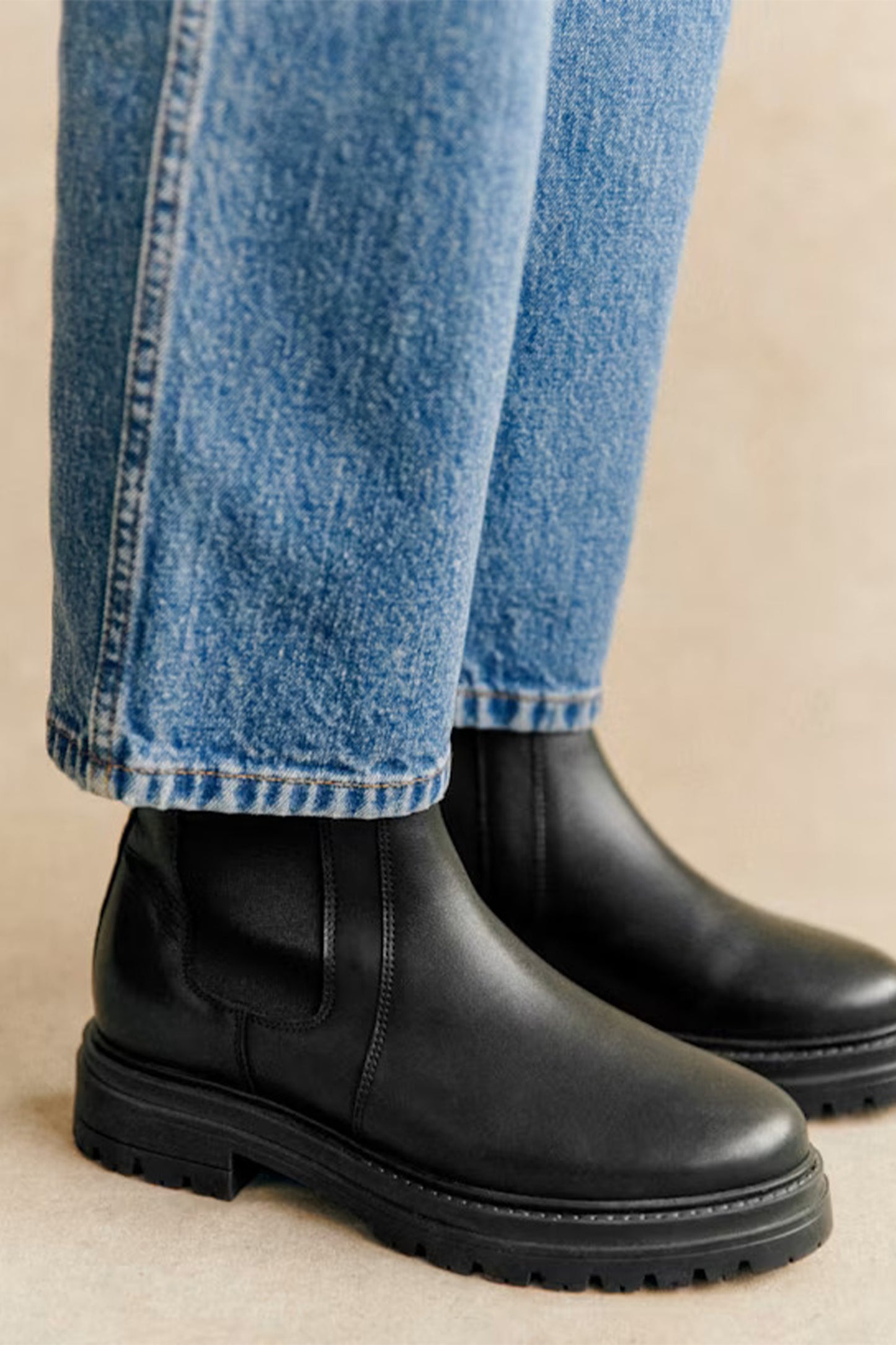 Lena Low Boots - Smooth Black Leather