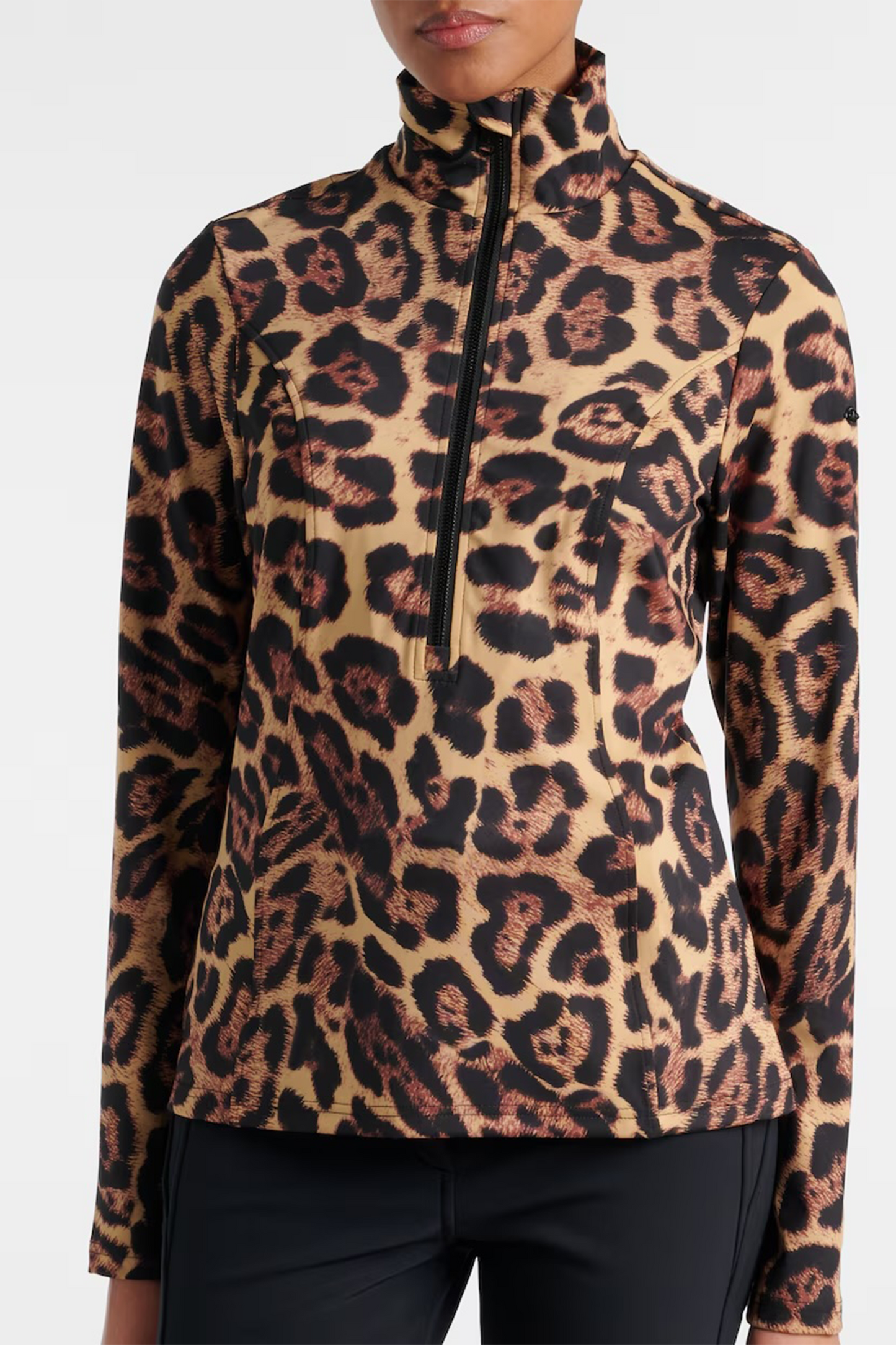 Leona Leopard-print Half-zip Ski Top