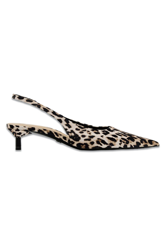 Animal Print Kitten Heel Slingback Shoes