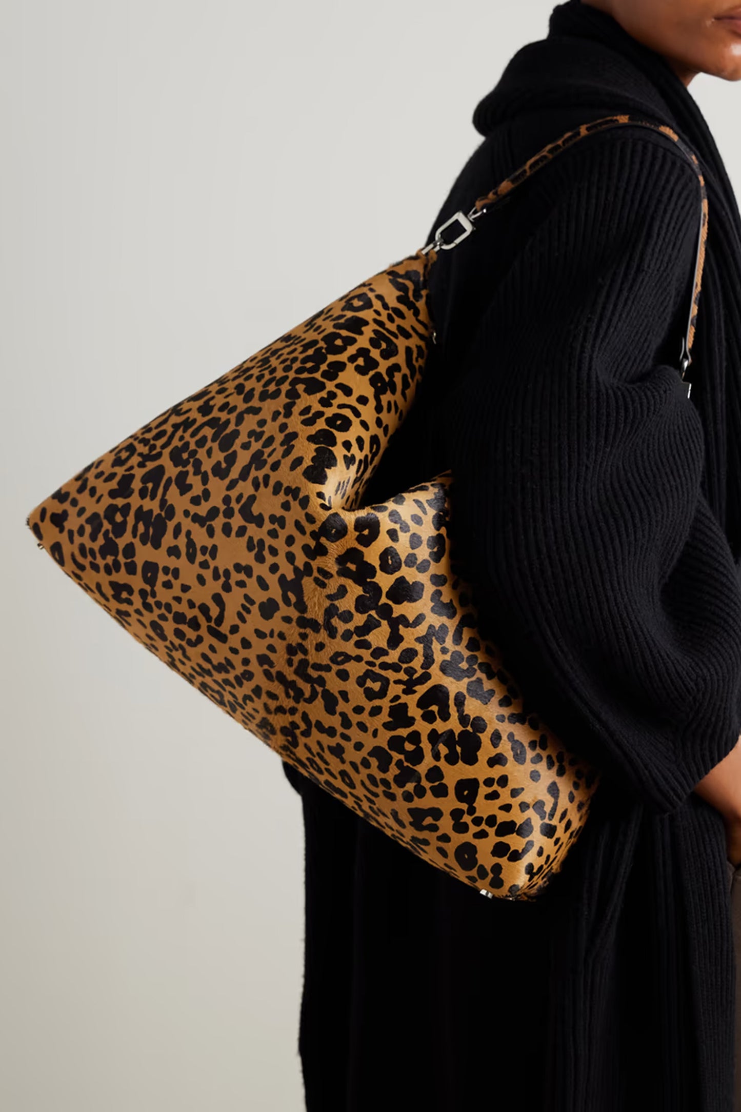 Bevel Large Leopard-print Cow Hair Tote
