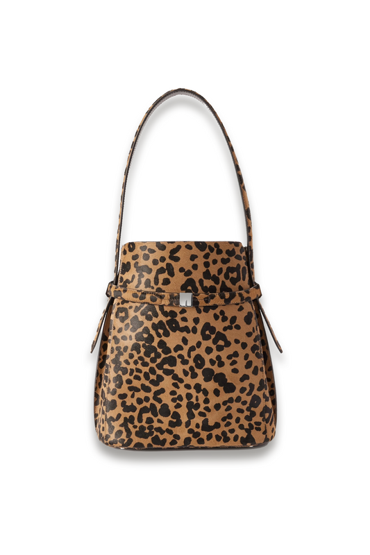 Belted Leopard-print Cow-hair Tote