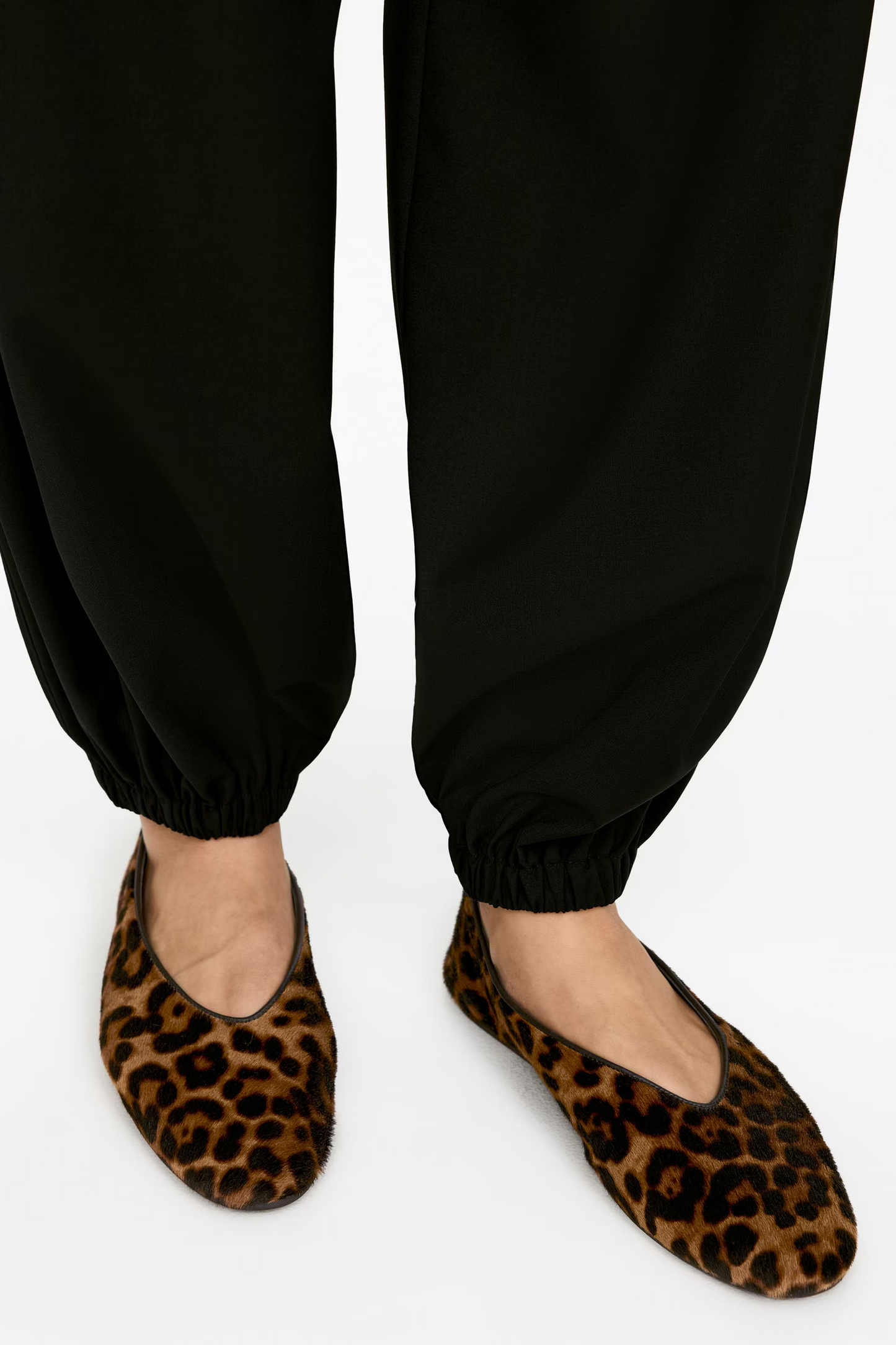 Leather Ballerinas in Leopard