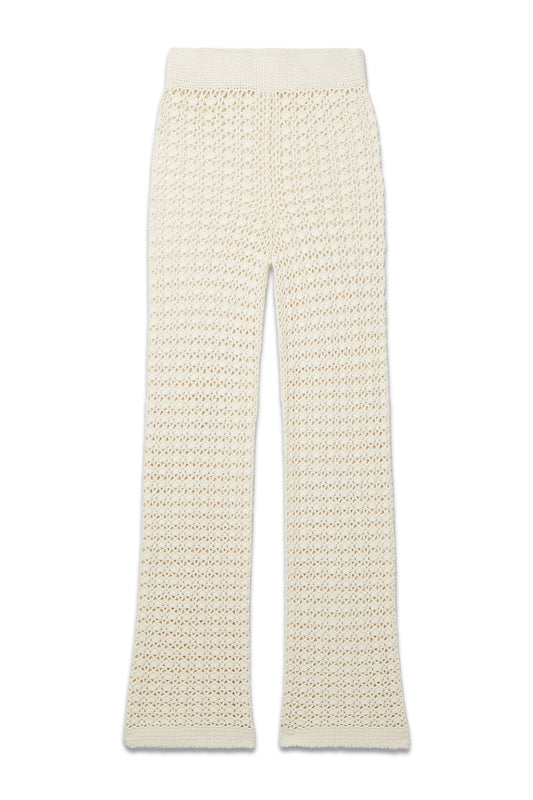 Lucy Crocheted Cotton Straight-leg Pants