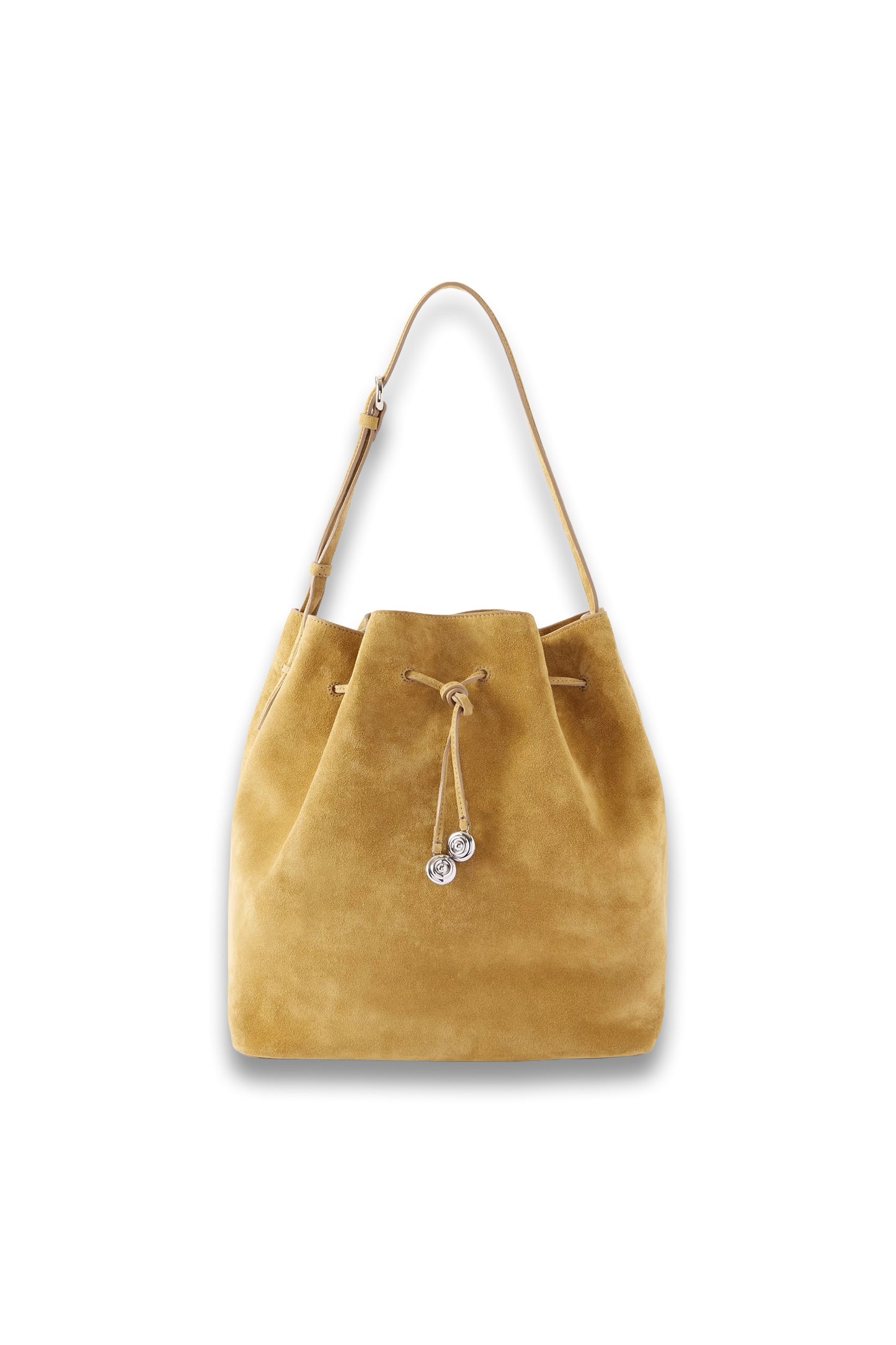 Charm Suede Drawstring Shoulder Bag