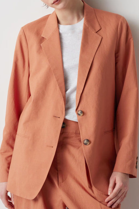 Linen Blend Blazer Jacket