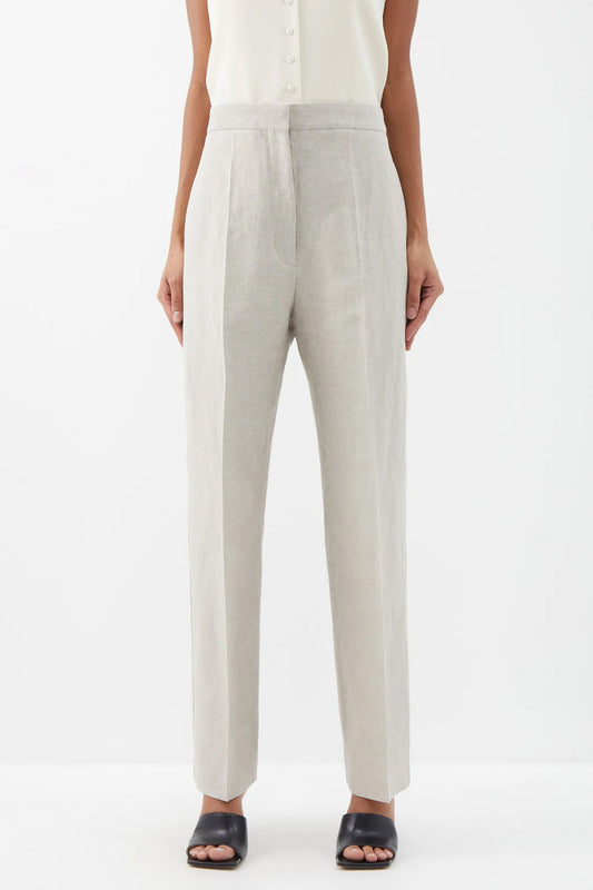 Relaxed Linen-blend Tailored Trousers