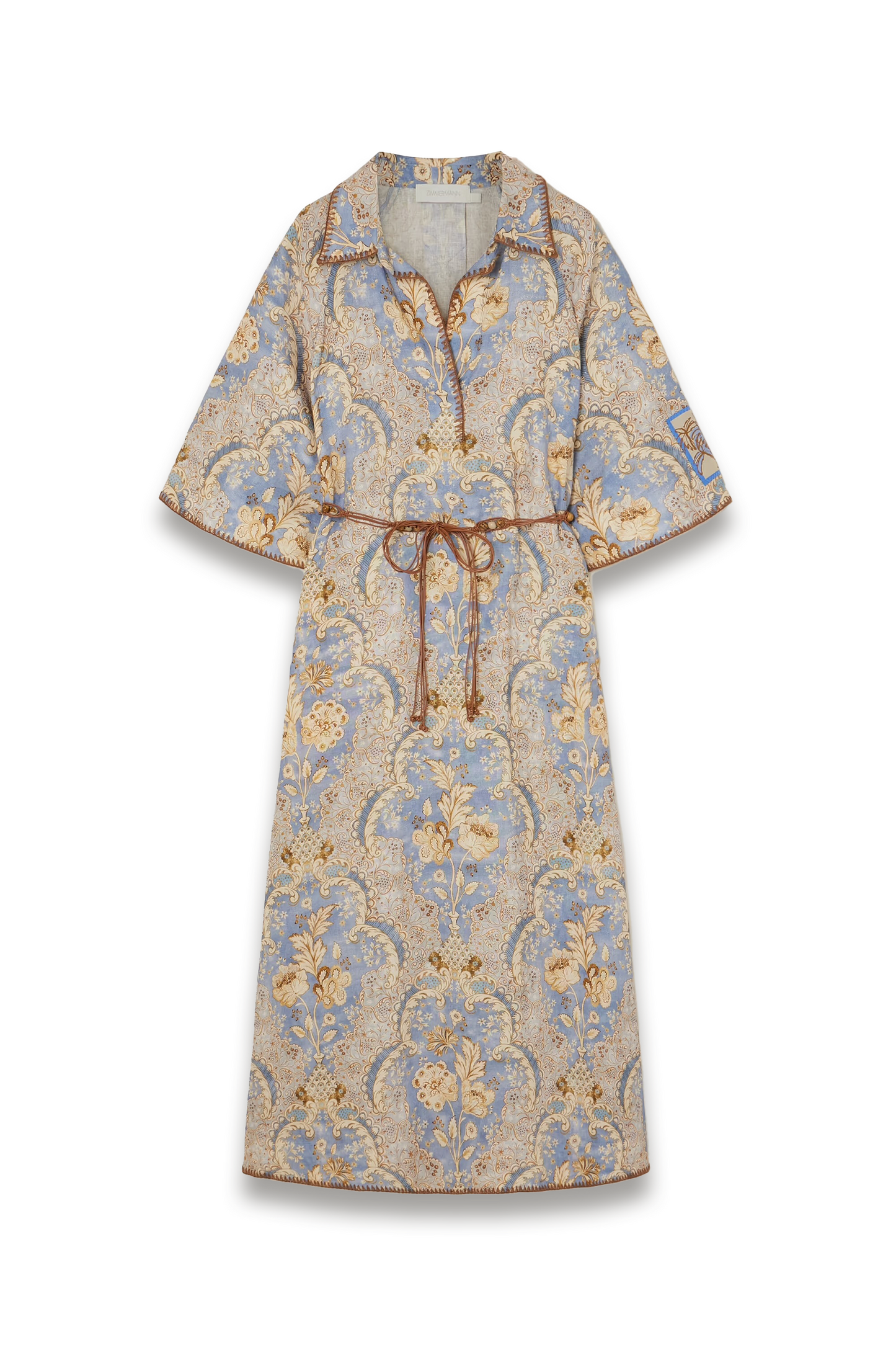 Daylight Belted Printed Linen Midi Dress