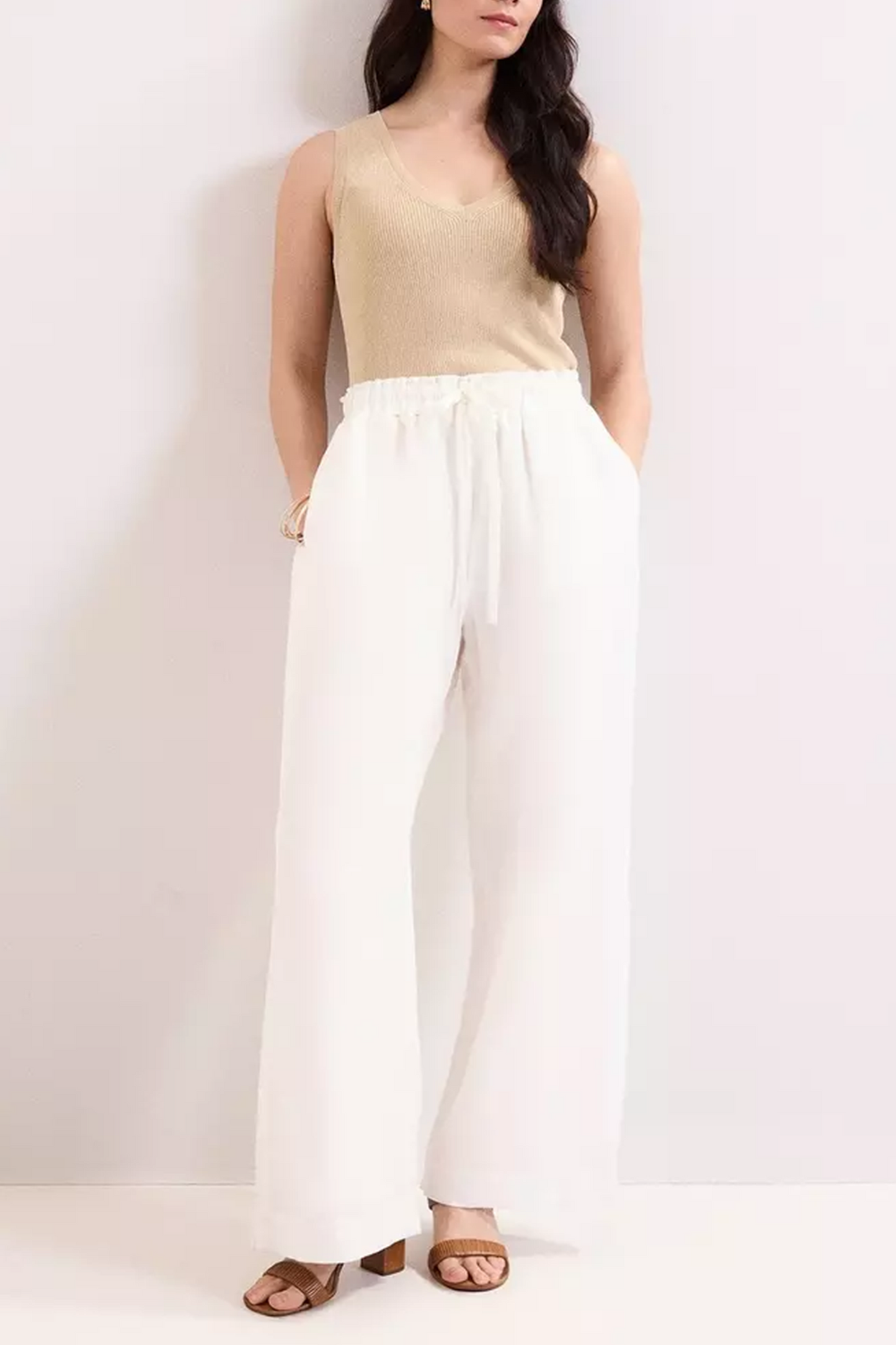 Rowan Linen Blend Pull On Trousers