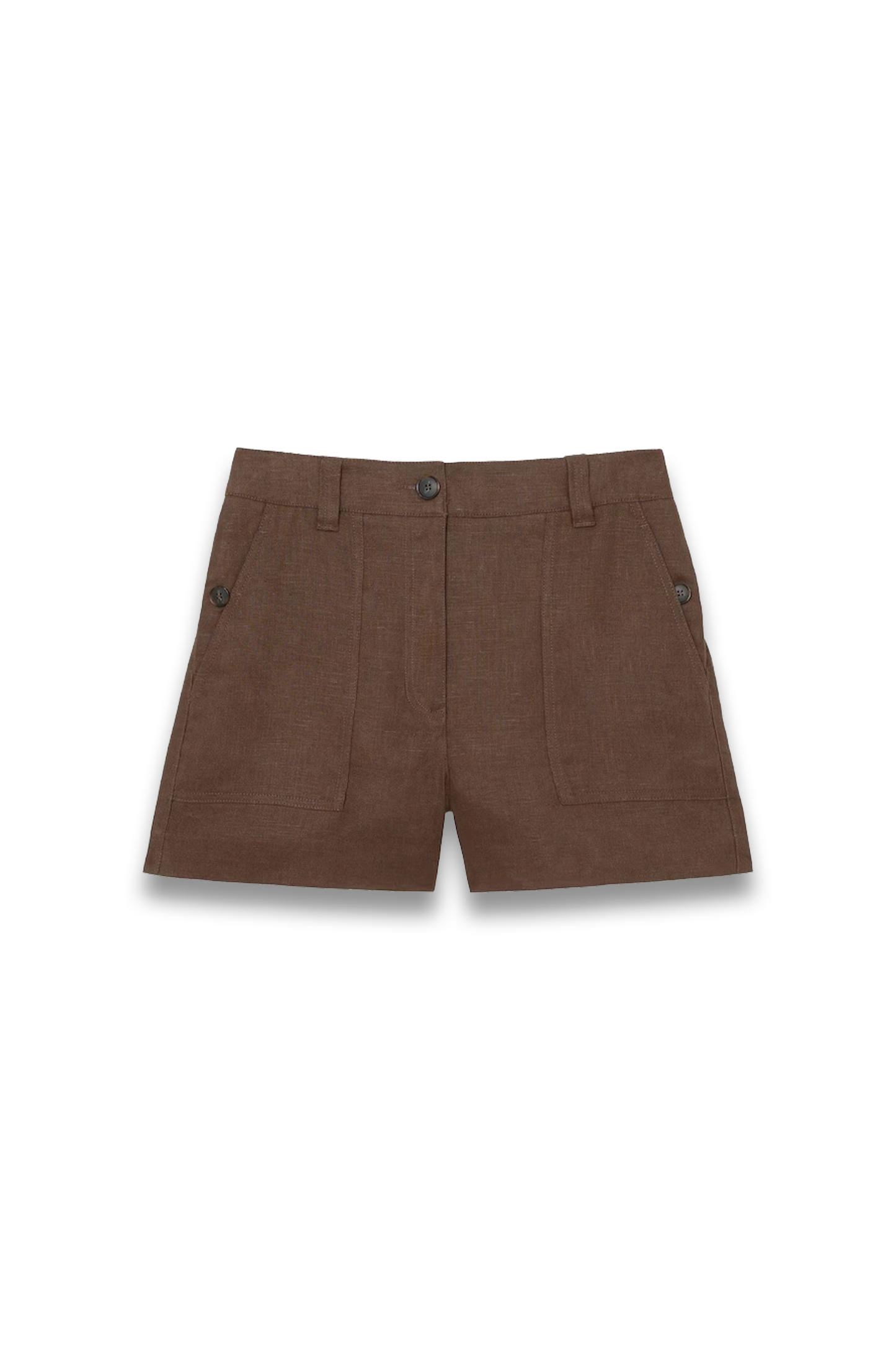 Ashby Linen Shorts in Chocolate Brown