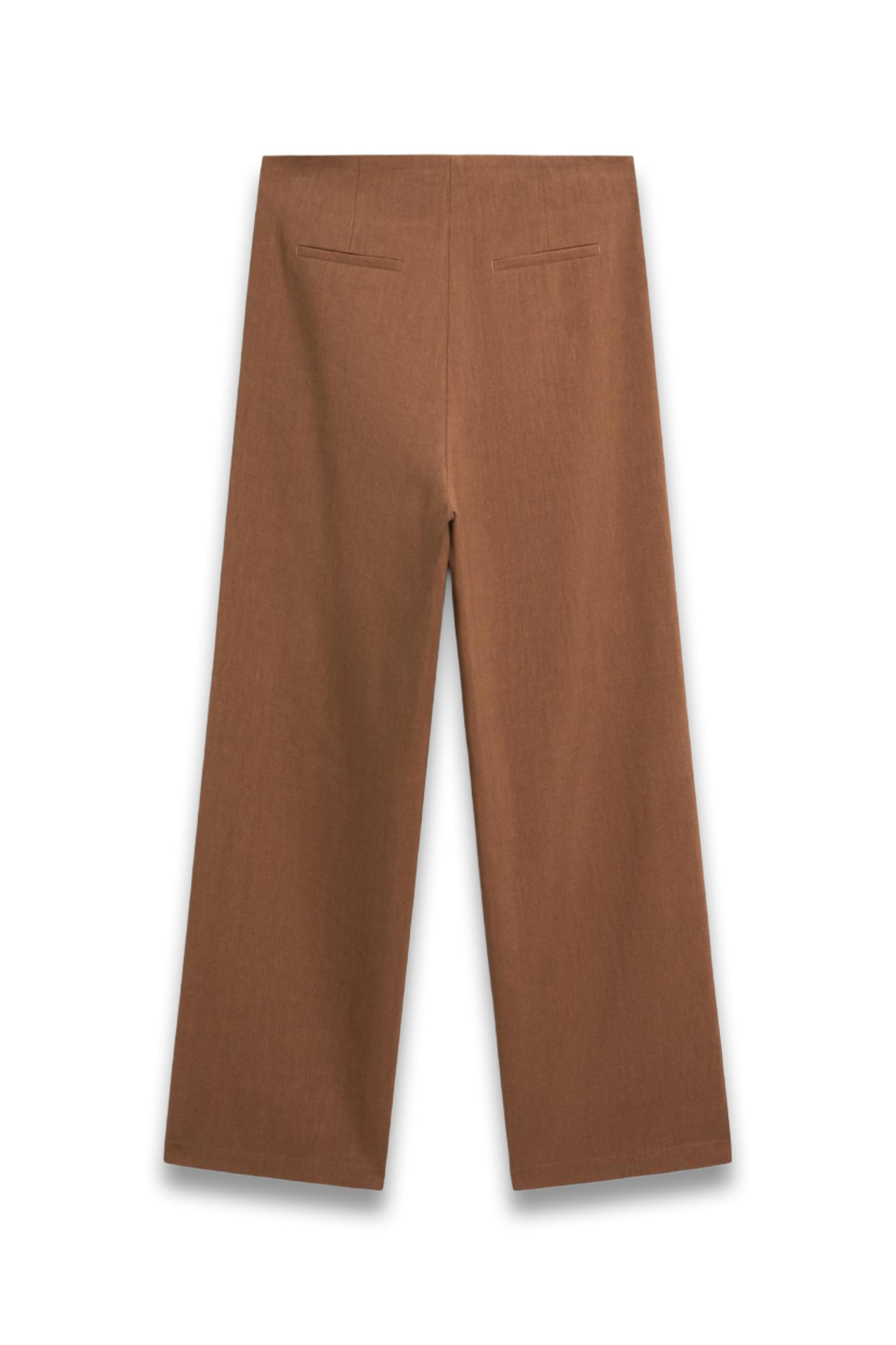 Linen Blend Wide-Leg Trousers