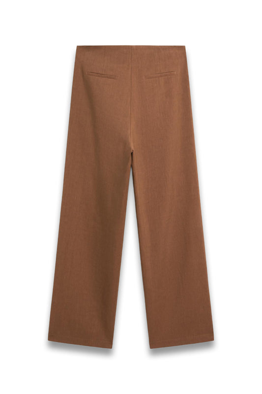 Linen Blend Wide-Leg Trousers