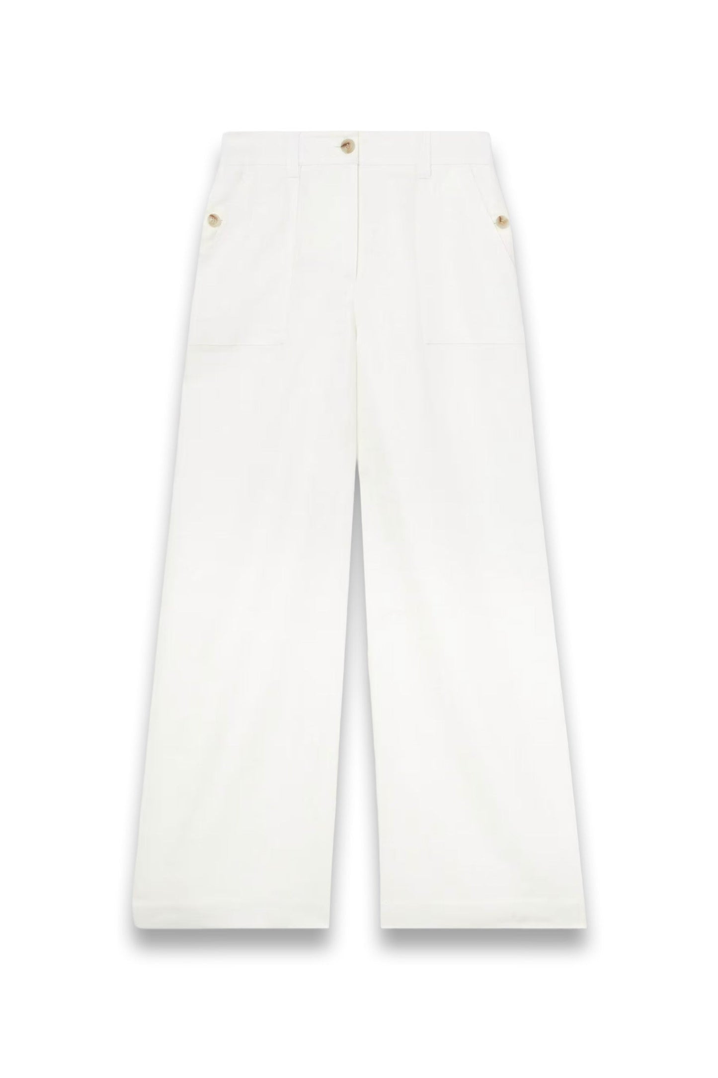 Ashby Linen Wide-Leg Trousers in White