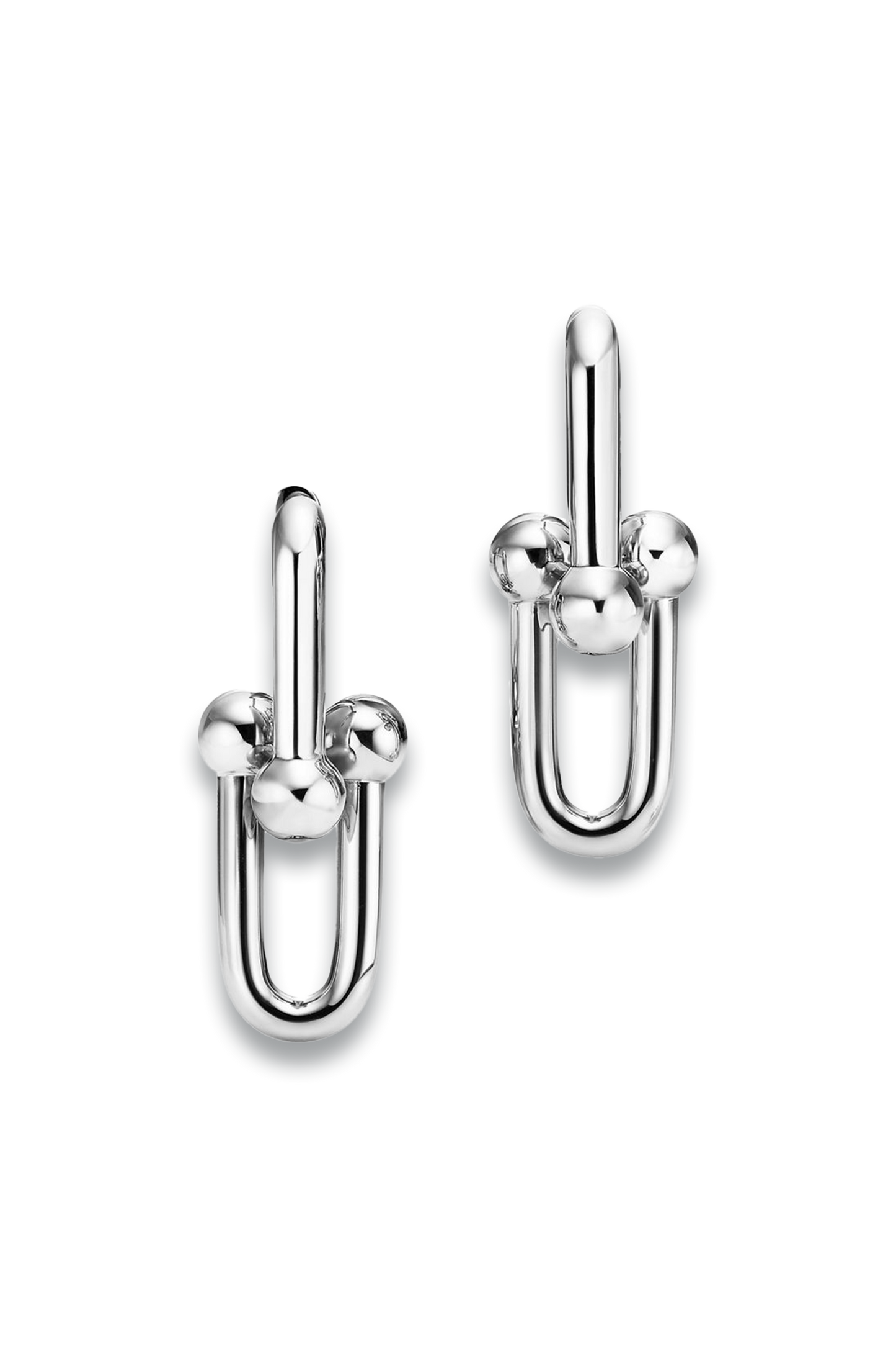Large Link Earrings in Sterling Silver