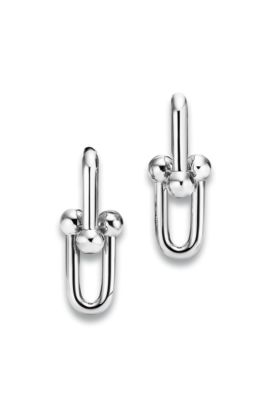 Large Link Earrings in Sterling Silver
