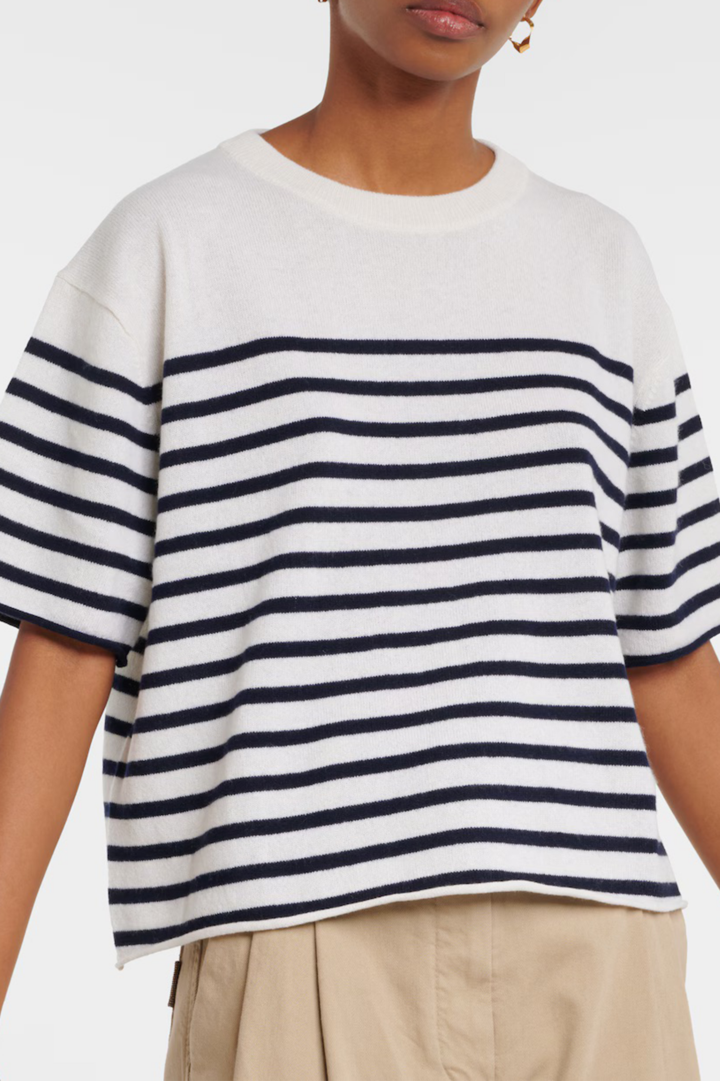 Cila Striped Cashmere T-shirt