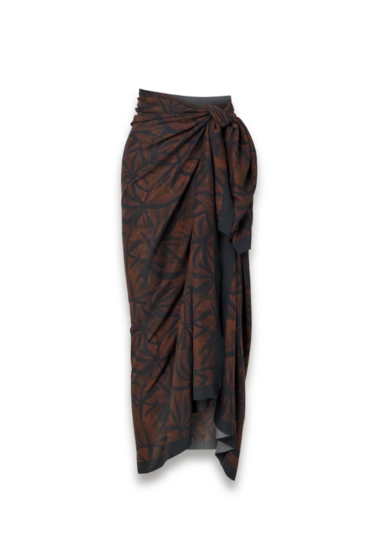 Embellished printed voile pareo