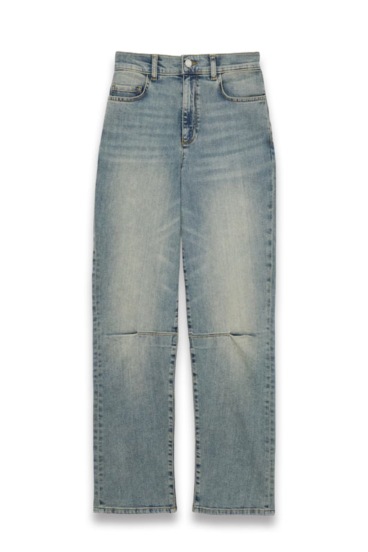 Barrel-Leg Dart Jeans in Light Blue