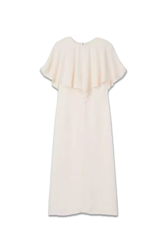 Sadie Cream Cape-Detail Dress