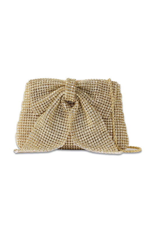 Jolene Bow And Crystal-embellished Faille Clutch