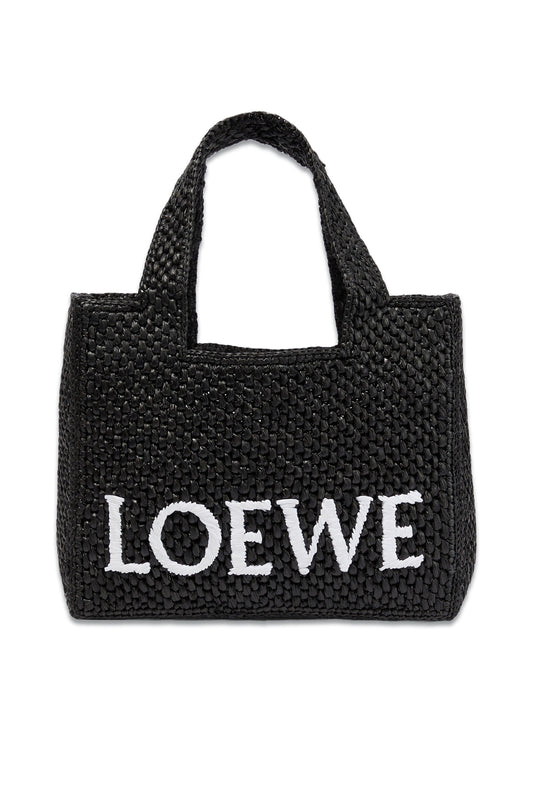 Paula's Ibiza Small Logo Raffia Tote Bag