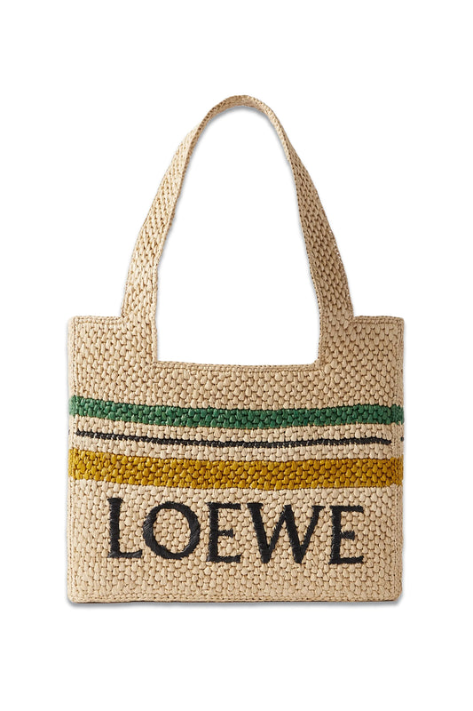 + Paula's Ibiza Medium Striped Raffia Tote