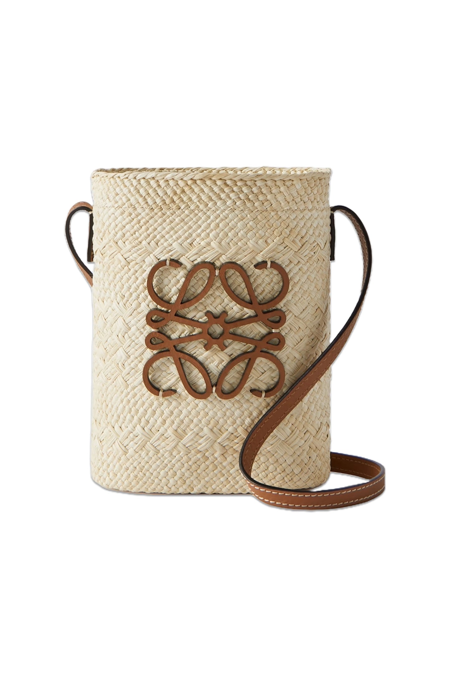 + Paula's Ibiza Square Pocket Leather-Trimmed Raffia Bucket Bag