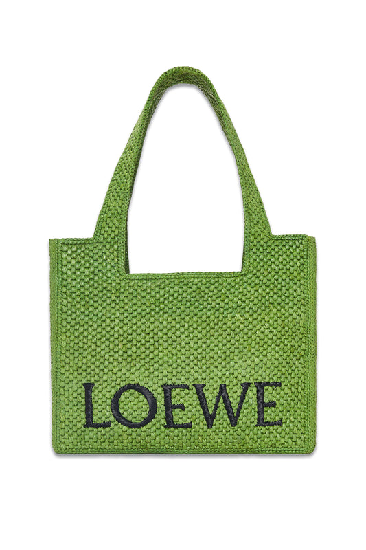 Medium LOEWE Font Tote in Raffia