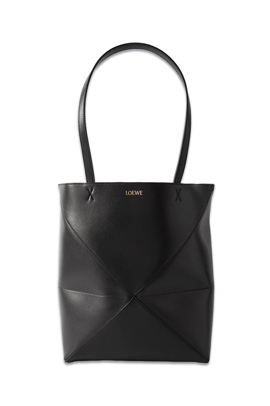 Puzzle Fold Convertible Medium Leather Tote