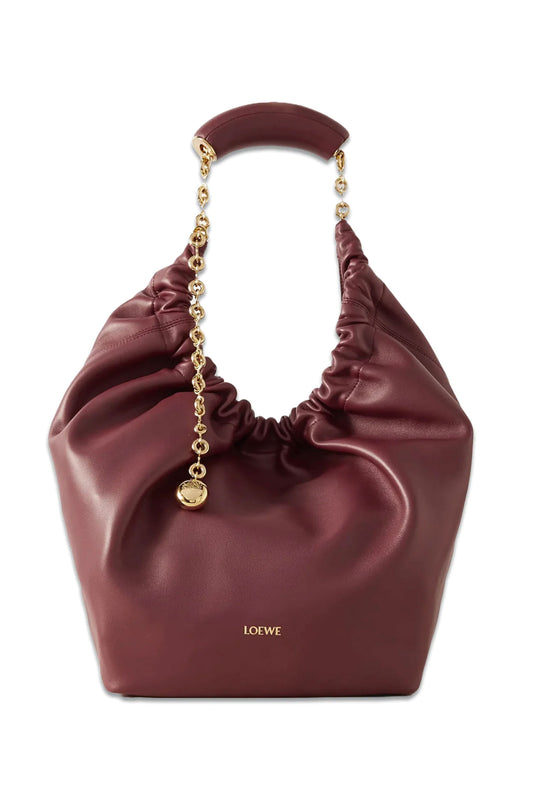 Squeeze Medium Chain-embellished Gathered Leather Shoulder Bag