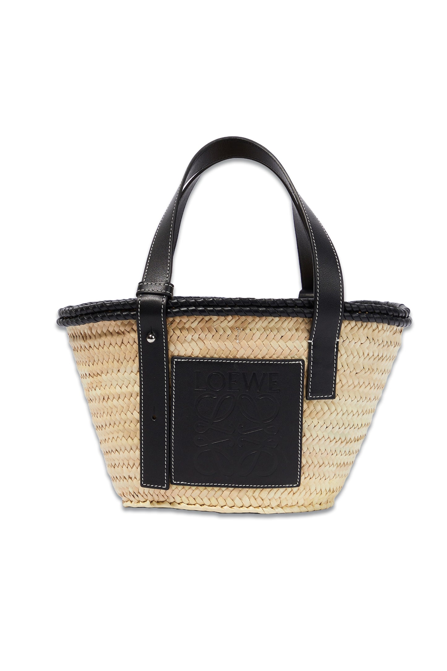 Paula's Ibiza Small Leather-trimmed Basket Bag