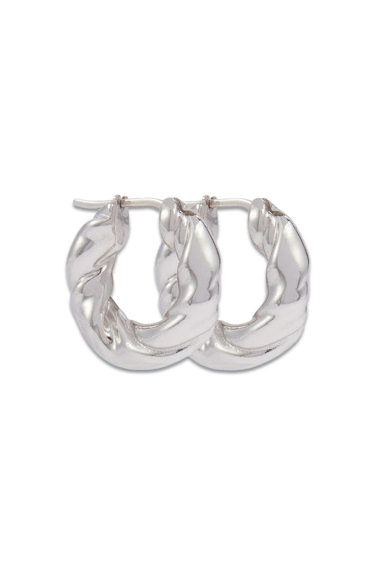 Twisted Sterling Silver Hoop Earrings