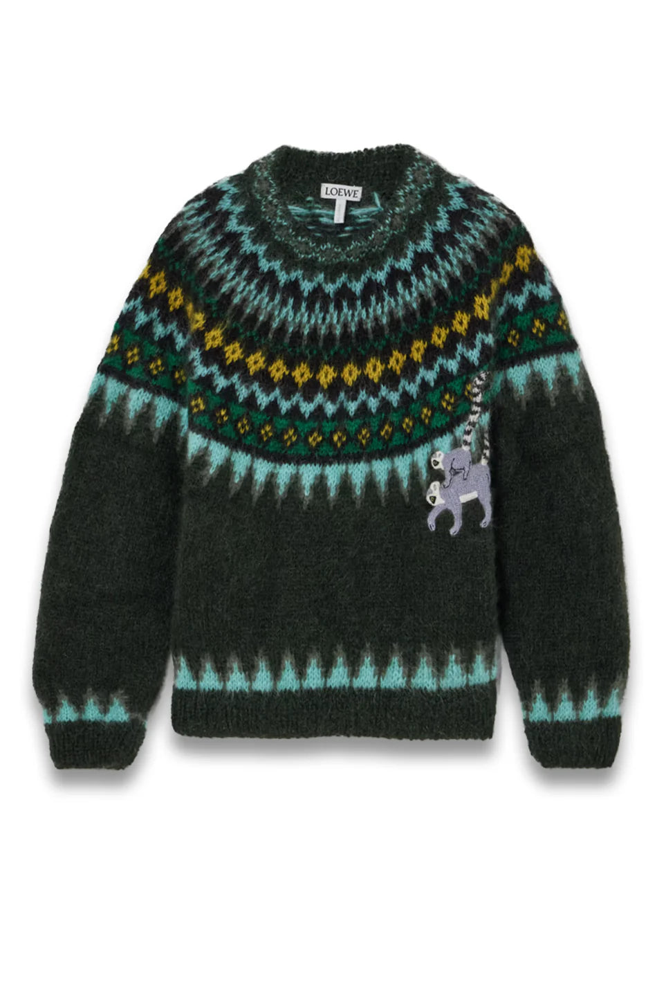 Suna Fujita Fair Isle embroidered mohair-blend sweater