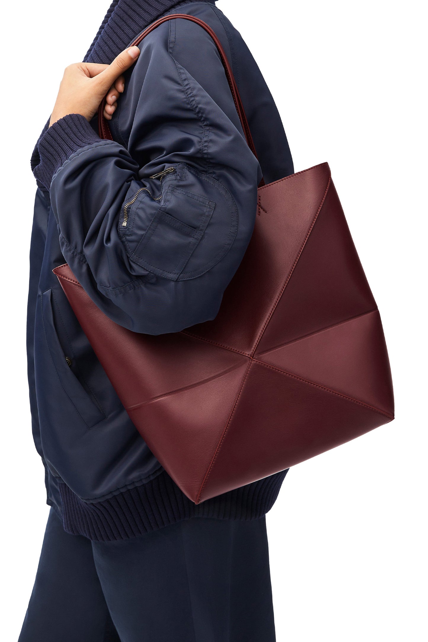 Medium Puzzle Fold Tote In Shiny Calfskin
