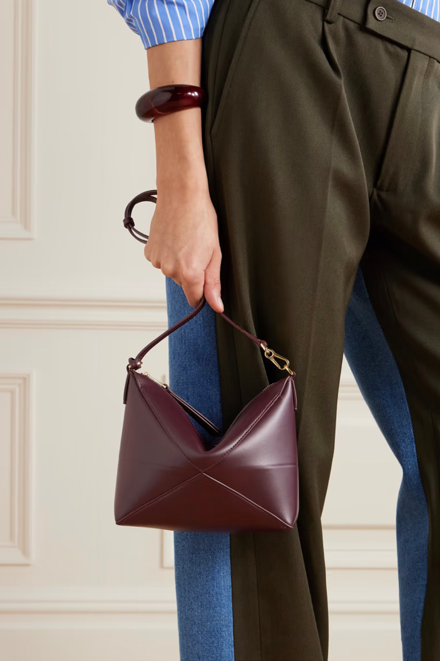 Puzzle Fold Leather Clutch