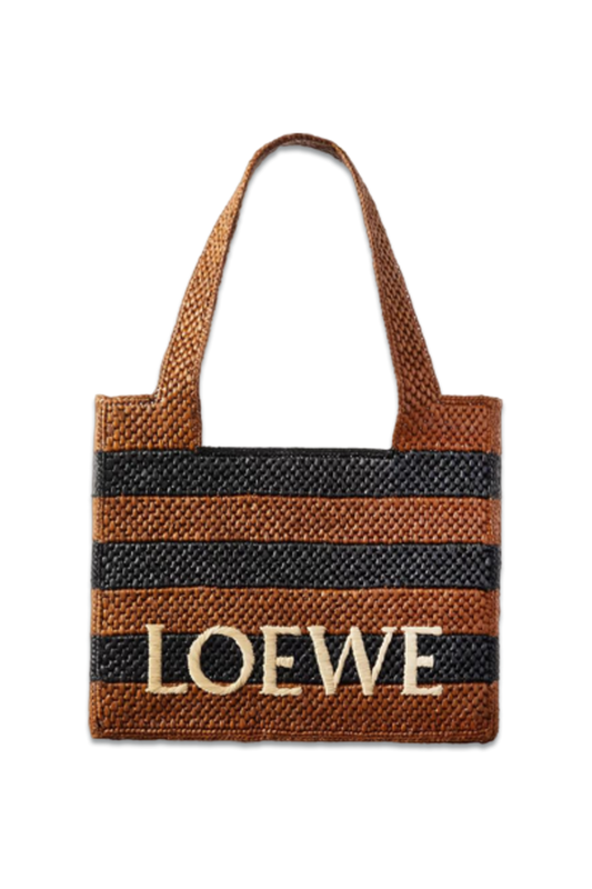 + Paula's Ibiza Medium Embroidered Striped Raffia Tote