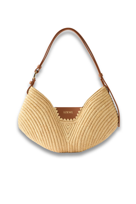 + Paula's Ibiza Swing Medium Leather-trimmed Raffia Shoulder Bag