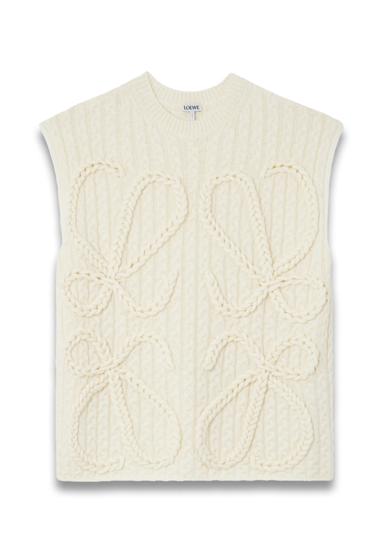 Anagram Cable-Knit Wool Vest