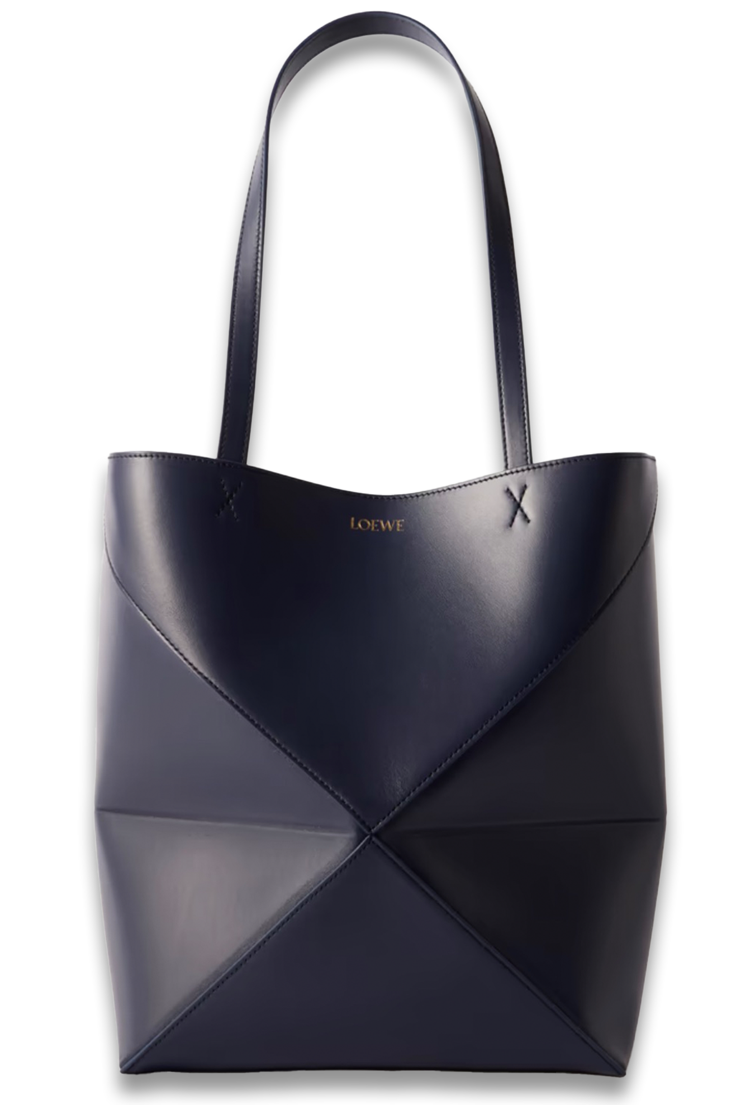 Puzzle Fold Convertible Medium Leather Tote