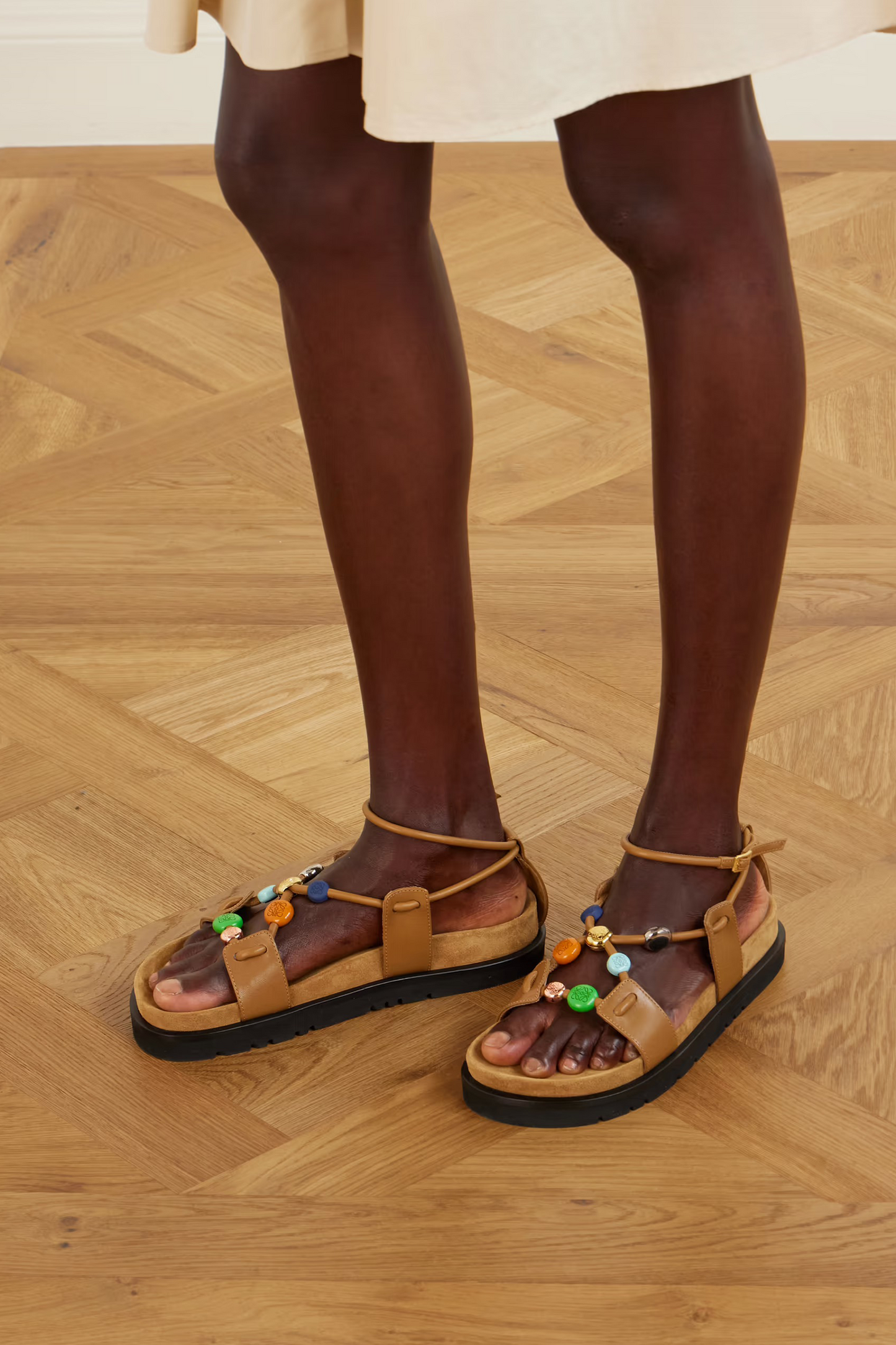 + Paula's Ibiza Pebble Beads Fussbett Suede Sandals